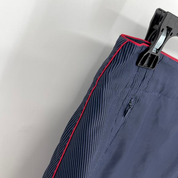 Nike Golf Navy Skirt Women Sz 8 Pinstripe A-Line Pleats Zip Pockets Liner Shorts - Picture 6 of 11